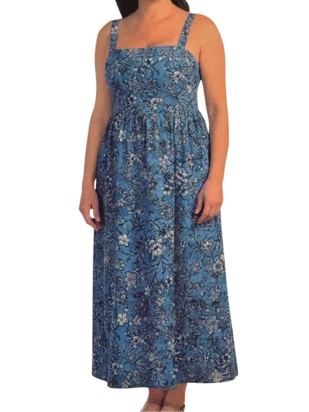 Dalia Linen Square-Neck Maxi Dress